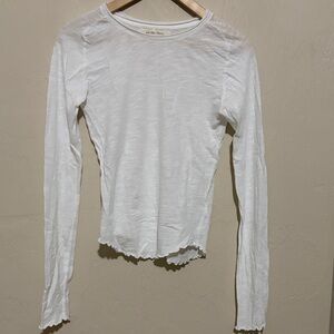 Free People/We the Free White Be my Baby Long Sleeve Tee. New without Tags!!
